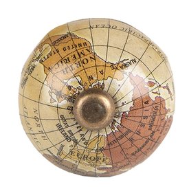 Clayre & Eef Clayre en Eef deurknopje vintage world map