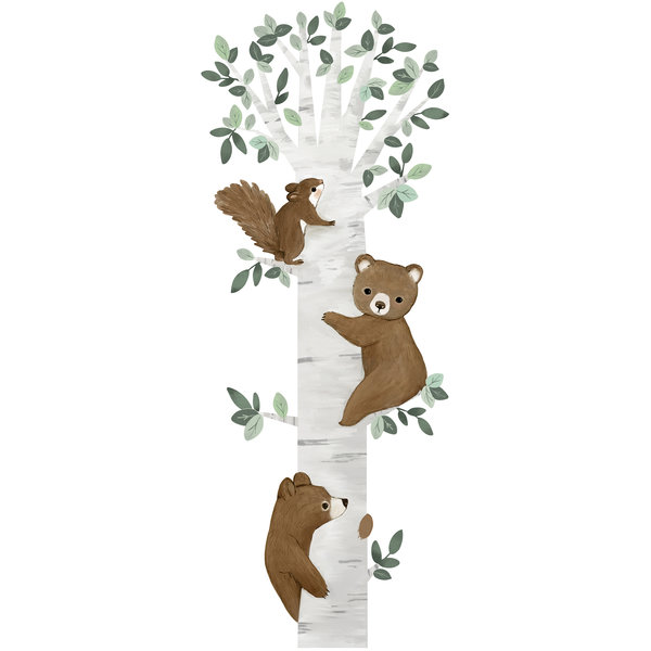 Lilipinso Lilipinso muursticker boom met bruine beren
