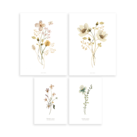 Lilipinso Lilipinso poster set van 4 Mademoiselle bloemen