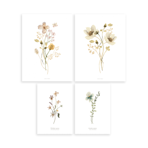Lilipinso poster set van 4 Mademoiselle bloemen