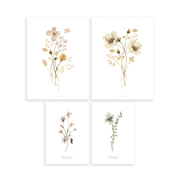 Lilipinso Lilipinso kinderposters Mademoiselle bloemen Fleurs Botaniques