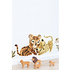 Lilipinso muursticker babykamer spelende tijger en luipaard