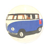 Kastknopje porselein rond VW busje blauw