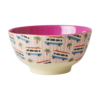 Rice melamine kom  auto's Surf Van print roze