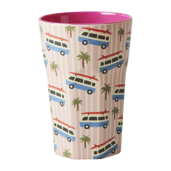 rice Denmark Rice melamine beker groot Surf Van print roze