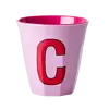 Rice melamine beker letter C roze