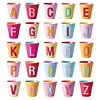 Rice melamine beker letter D geel medium
