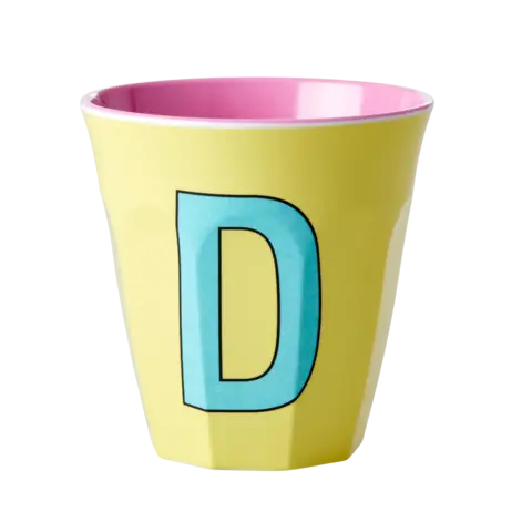 Rice alfabet beker letter D geel
