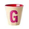 Rice melamine beker letter G creme