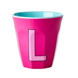 rice Denmark Rice alfabet beker letter L fuchsia roze