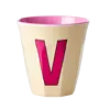 Rice melamine beker letter V creme