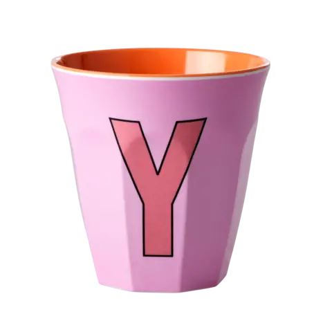Rice alfabet beker letter Y roze