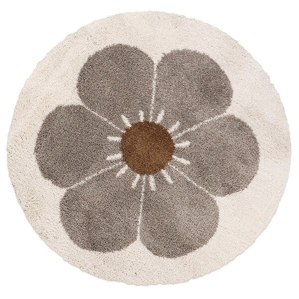 Nattiot Nattiot vloerkleed kinderkamer bloem rond Daisy taupe