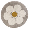 Nattiot vloerkleed kinderkamer bloem rond Daisy off white