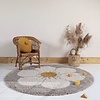 Nattiot vloerkleed kinderkamer bloem rond Daisy off white