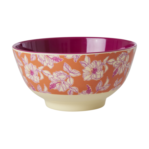 Rice melamine schaal Faded Hibiscus print