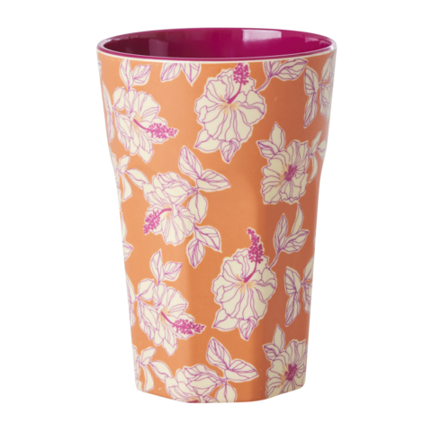 Rice hoge beker Faded Hibiscus print