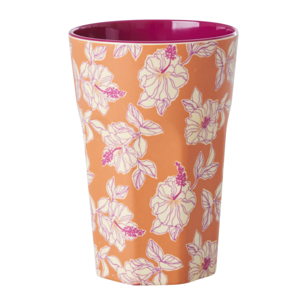 rice Denmark Rice melamine beker groot  Faded Hibiscus print