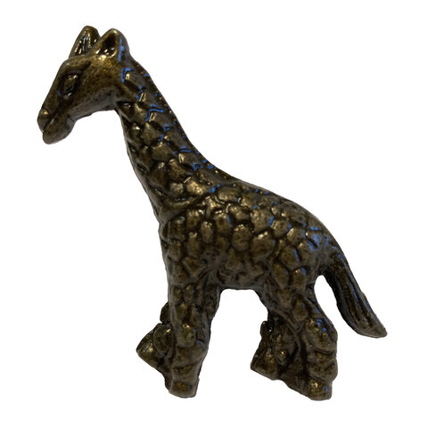 Kastknopje giraffe goud bruin