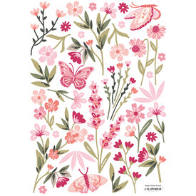 Lilipinso Lilipinso muursticker bloemen Magenta Garden