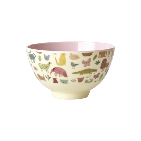 Rice melamine schaaltje Sweet Jungle print roze