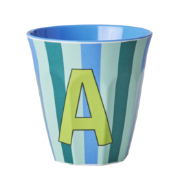 rice Denmark Rice alfabet beker letter A  strepen groen blauw