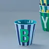 Rice melamine beker letter B strepen groen blauw