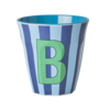 Rice melamine beker letter B strepen groen blauw