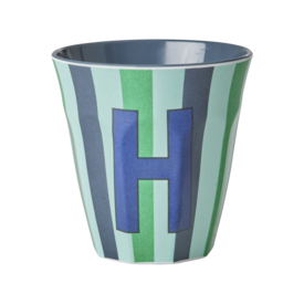 rice Denmark Rice alfabet beker letter H strepen blauw groen