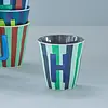 Rice melamine beker letter H strepen blauw groen