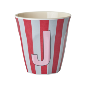 rice Denmark Rice alfabet beker letter J strepen blauw rood