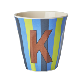 rice Denmark Rice alfabet beker letter K strepen blauw groen