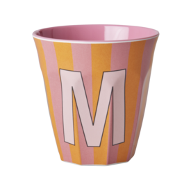 rice Denmark Rice alfabet beker letter M strepen roze oranje
