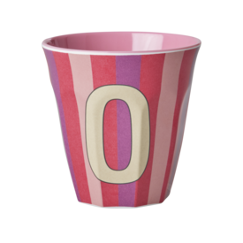rice Denmark Rice alfabet beker letter O strepen roze paars