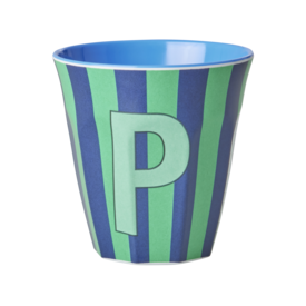 rice Denmark Rice alfabet beker letter P strepen groen blauw