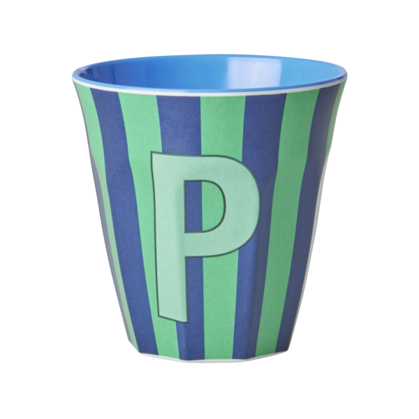 rice Denmark Rice melamine beker letter P strepen groen blauw