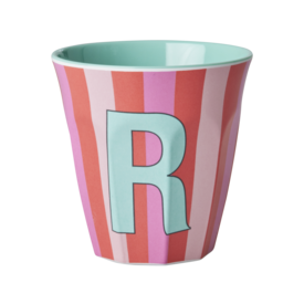 rice Denmark Rice alfabet beker letter R strepen roze blauw