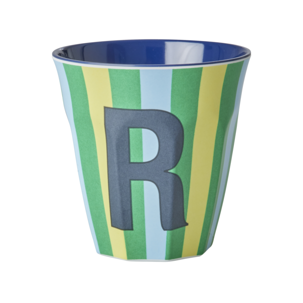 rice Denmark Rice melamine beker letter R strepen geel blauw