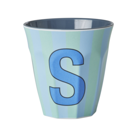 rice Denmark Rice alfabet beker letter S strepen blauw groen