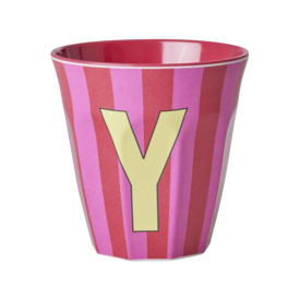 rice Denmark Rice alfabet beker letter Y strepen roze rood