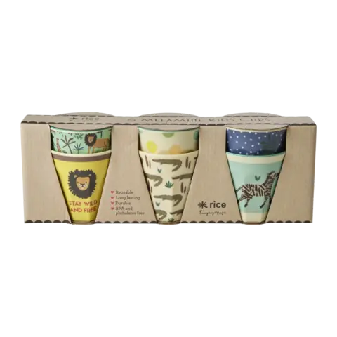 Rice melamine bekers jungle blauw