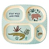 Rice melamine kinderbordje Jungle met vakjes blauw