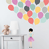 Nouvelles Images muursticker kinderkamer meisje met ballonnen