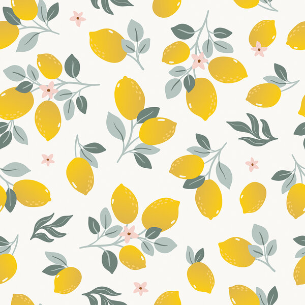 Lilipinso Lilipinso kinderkamer behang citroen Lemon print
