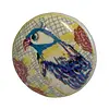 Kastknopje porselein rond vogel blauw