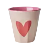 Rice melamine beker hartje roze