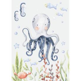 Designed4Kids Designed4Kids poster A3 Sealife octopus