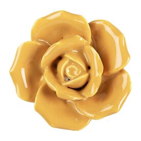 Clayre & Eef Deurknopje bloem roos oker geel