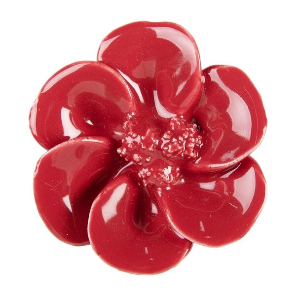 Clayre & Eef Clayre & Eef deurknop bloem rood