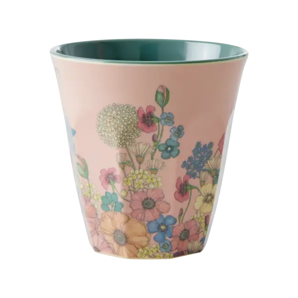 rice Denmark Rice melamine beker Flower Collage print roze medium - Copy